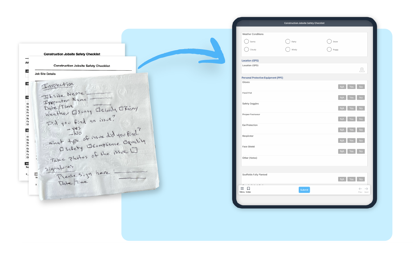 AI detecting fields on paper form.