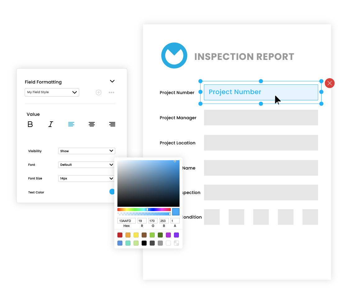 FastField Report Builder custom panels.