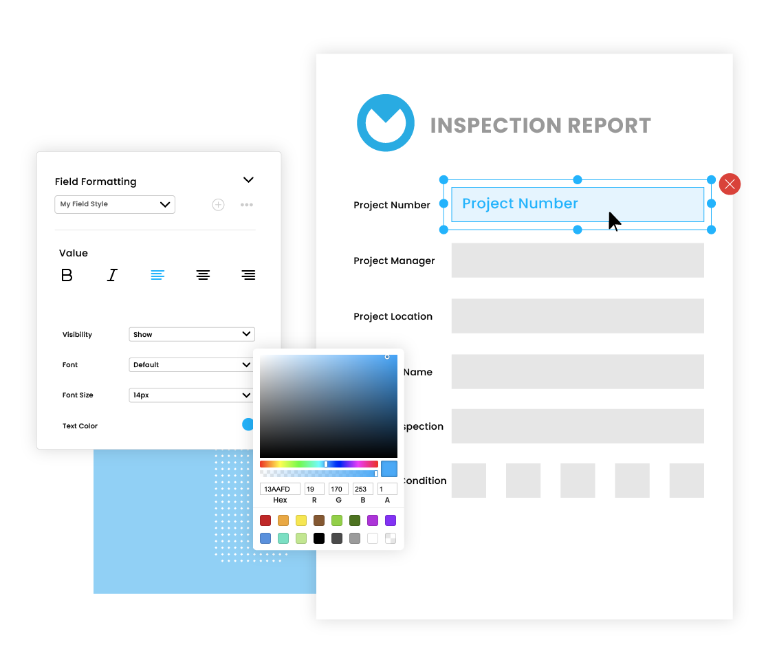 Customize Fonts and Color in FastField Report Builder